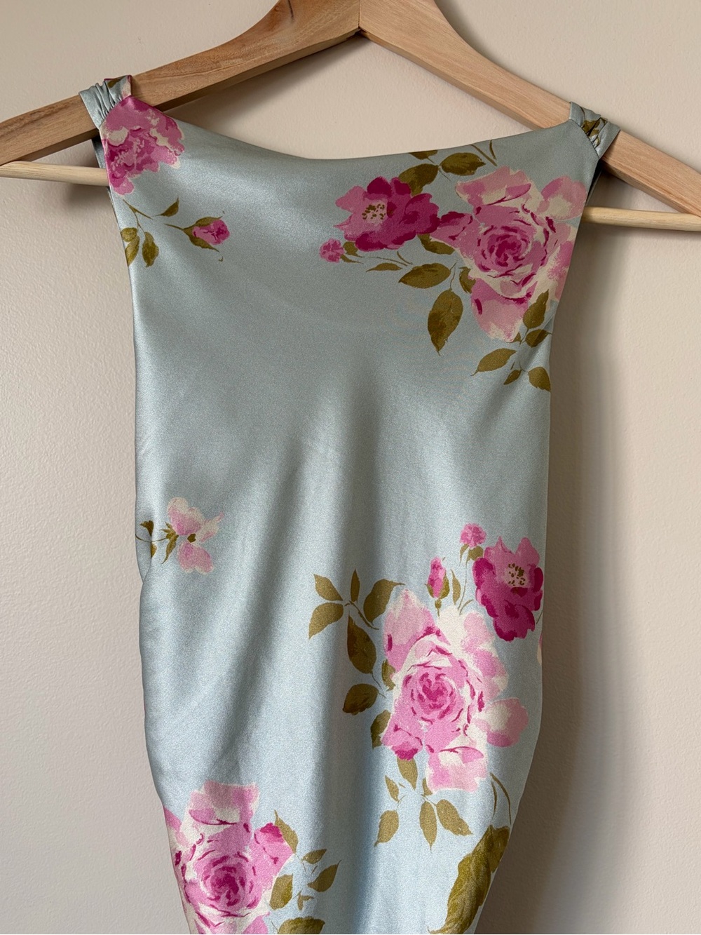 NEW Reformation Anaiis Long Silk Backless Dress Windswept Blue Floral US 6 UK10 - Picture 9 of 16